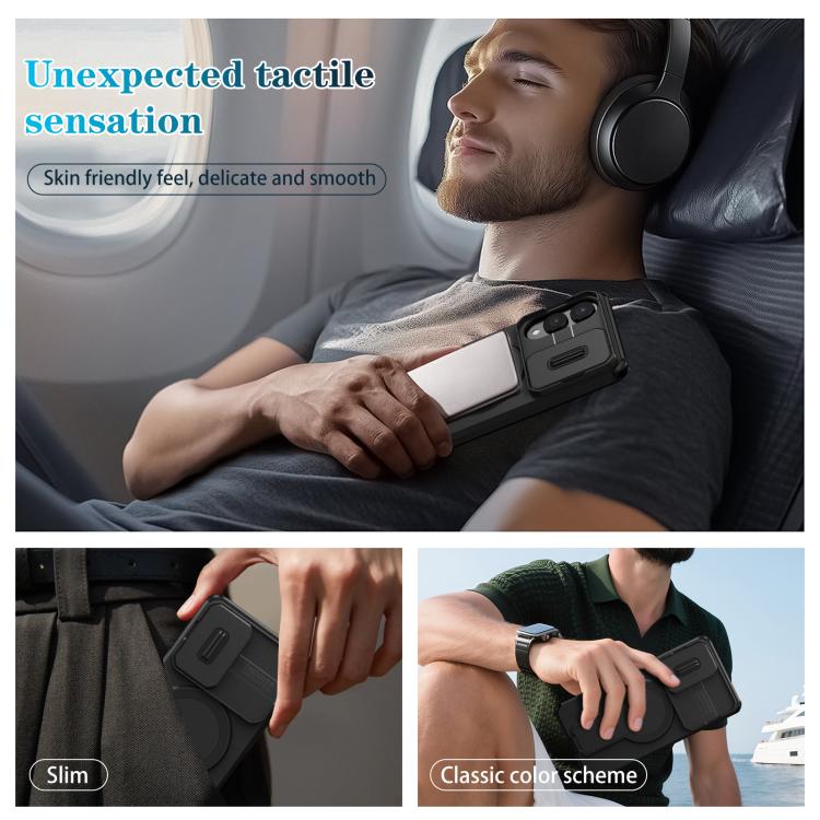 Capa para celular Samsung Galaxy S25 Edge 5G com suporte MagSafe e proteção deslizante (preta) - 8