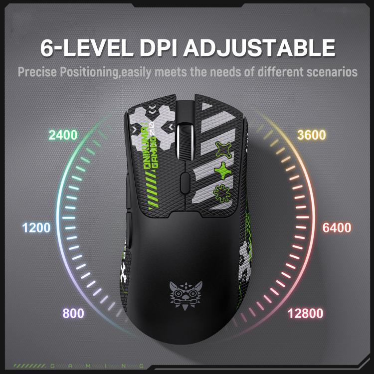 ONIKUMA DM01 12800DPI 2.4GHz + BT + Wired Tri-mode Gaming Mouse(Black) - 7