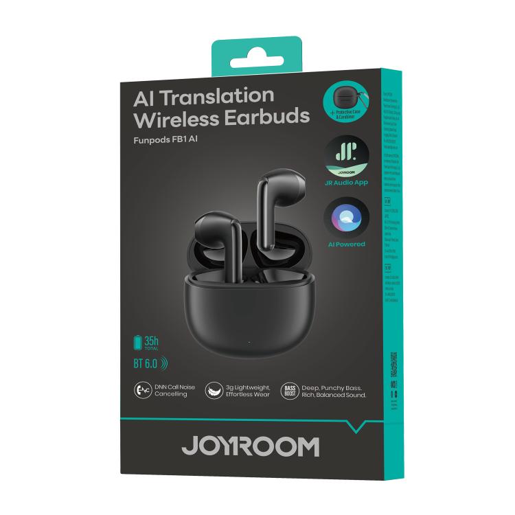 JOYROOM Funpods Series JR-FB1 AI Translation Version True Wireless Earphones(Black) - 1
