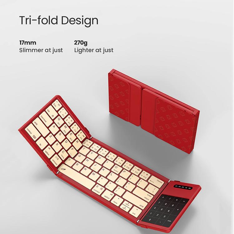 NILLKIN Fortune Pattern Magic Cube Pocket Wireless Folding Keyboard(Red) - B2