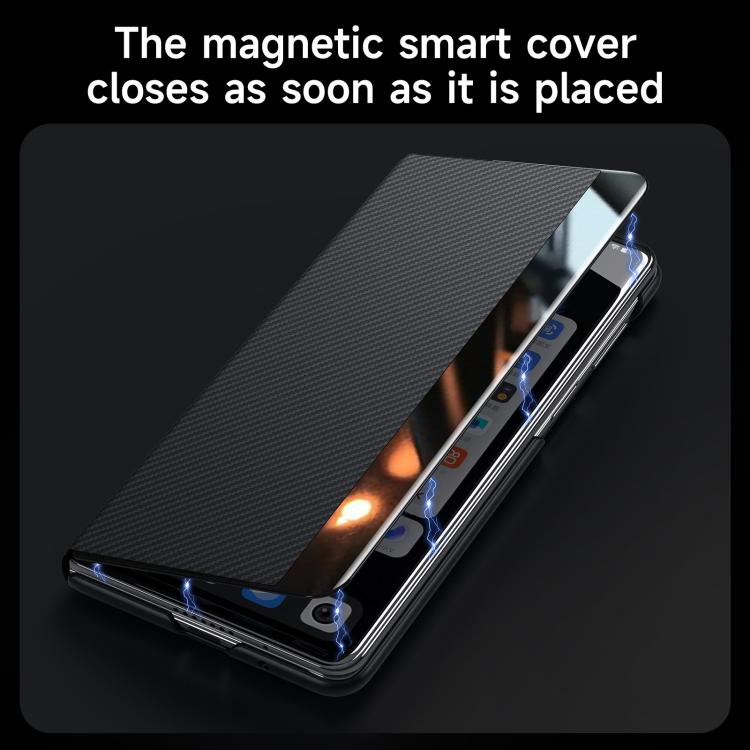 For Galaxy Z Fold8 Ultra 5G SULADA Kevlar 600D Texture Smart Window Leather Phone Case(Black) - 4