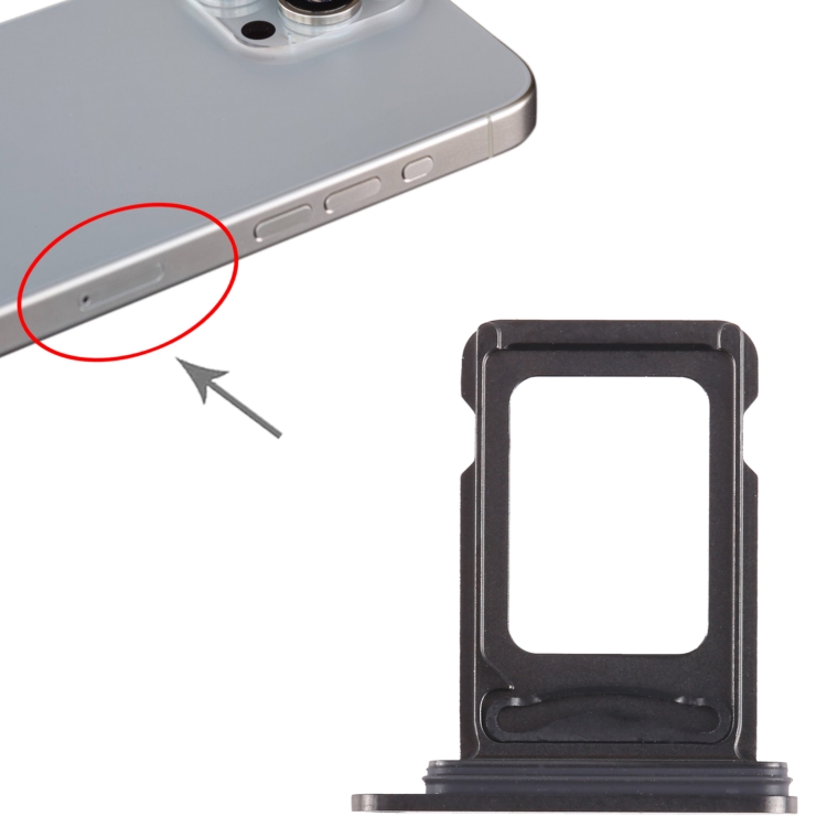 iPhone 15 Pro Max用 SIM + SIMカードトレイ (ブラック)