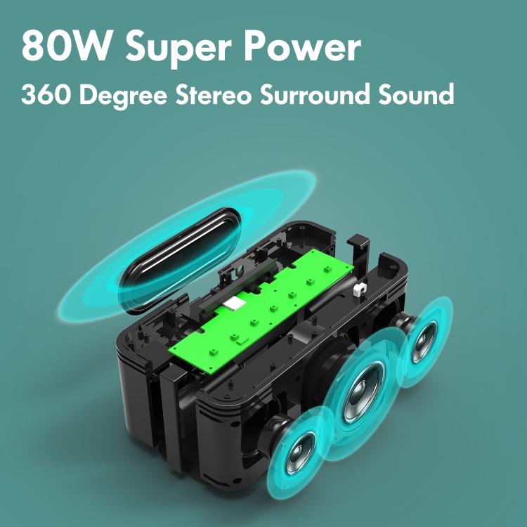 XDOBO X8 Plus 80W ワイヤレス Bluetooth スピーカー 屋外サブ