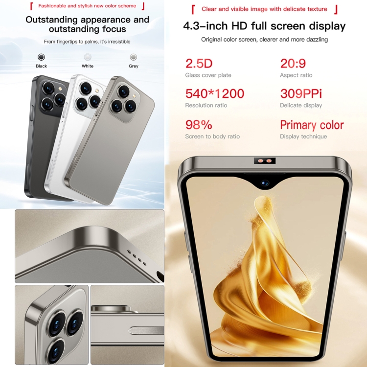 SOYES XS18 Pro Max, 2GB+16GB, Face ID, 4.3 inch Android 8.1