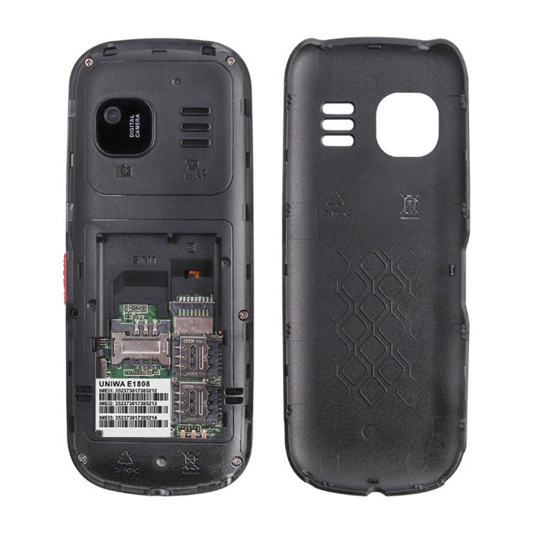 UNIWA E1808 Elder Keypad Phone, 1.77 inch SC6531E, LED Flashlight, 21 ...