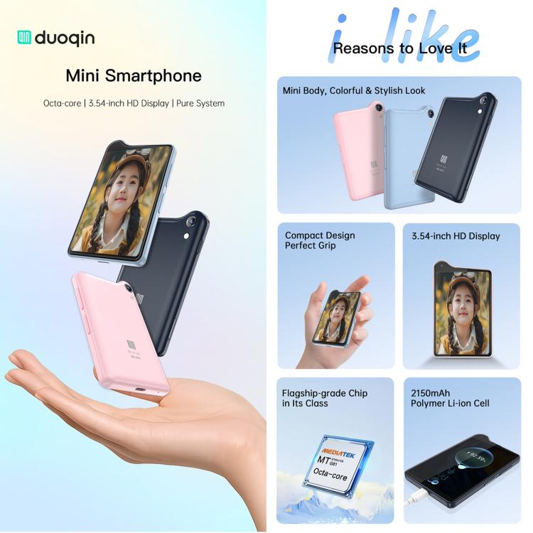 Duoqin QIN K25 Global, 4GB+128GB, 3.54 inch, Android 14