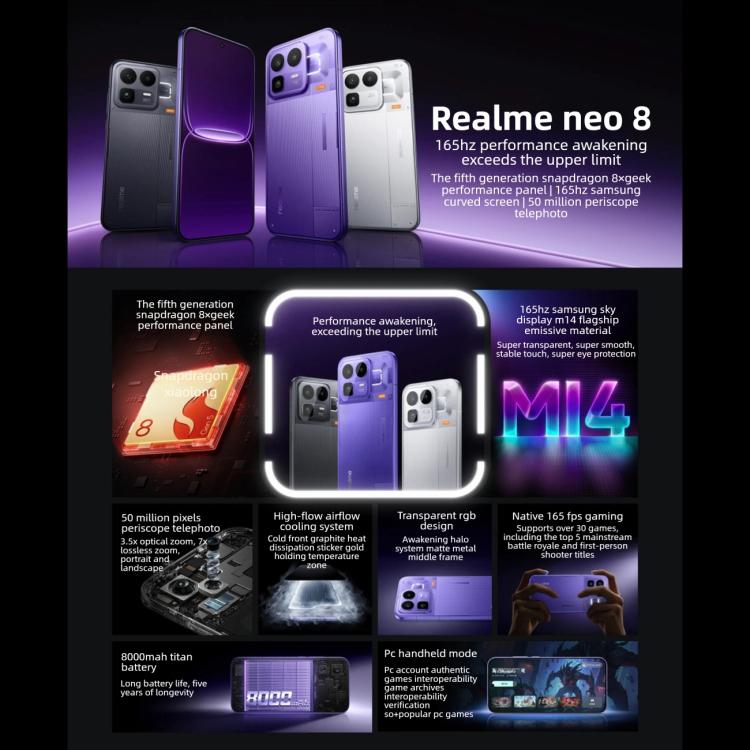 Realme Neo8, 16GB+1TB, Ultrasonic Screen Fingerprint, 6