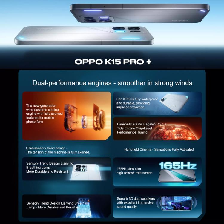OPPO K15 Pro+、12GB+256GB、画面内指紋認証、6.78インチ、ColorOS