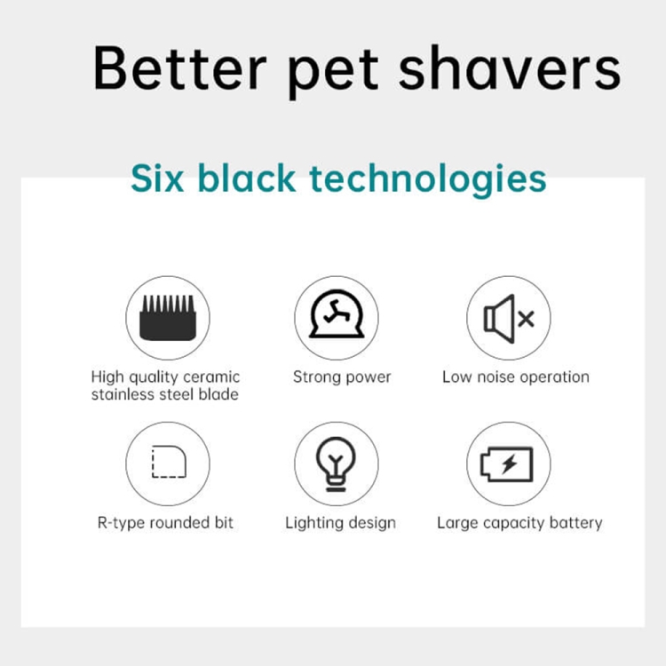 VGR V-208 Professional Pet Barber Electric Hair Clipper (Blue) - B2