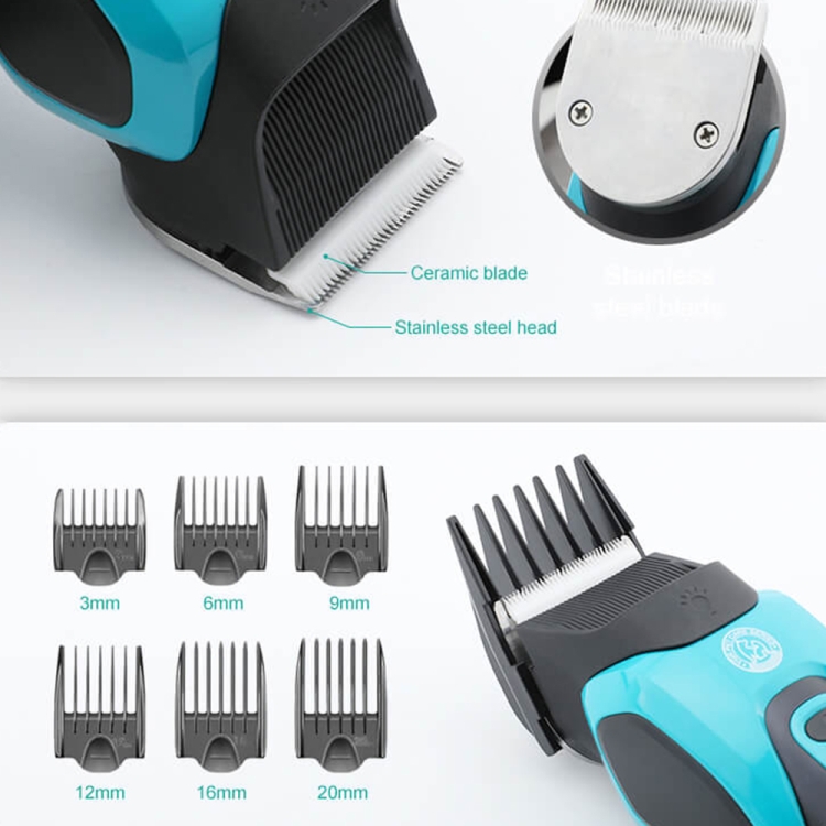 VGR V-208 Professional Pet Barber Electric Hair Clipper (Blue) - B5