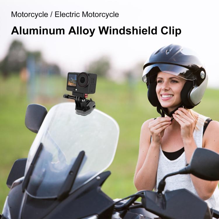 Supporto Moto Per Action Camera PULUZ | In Lega Di Alluminio, Si Fissa Allo Specchietto | Compatibile GoPro, DJI Osmo, Insta360 E Altre | Rotazione 360°