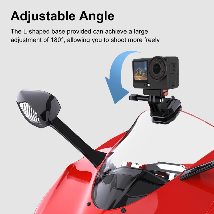 Supporto Moto PULUZ In Alluminio Per Action Camera: Fissaggio Allo Specchietto, Rotazione 360°, Per GoPro E DJI - 4