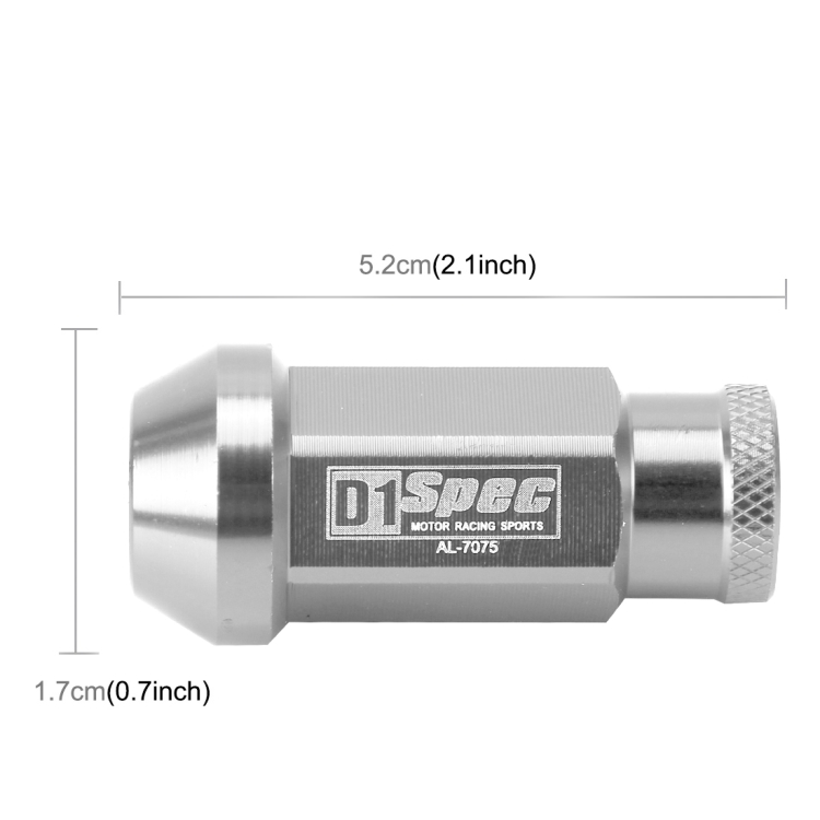 D1 スペック P1.5 M12x1.25 レーシング ホイール ナット、長さ: 50mm 