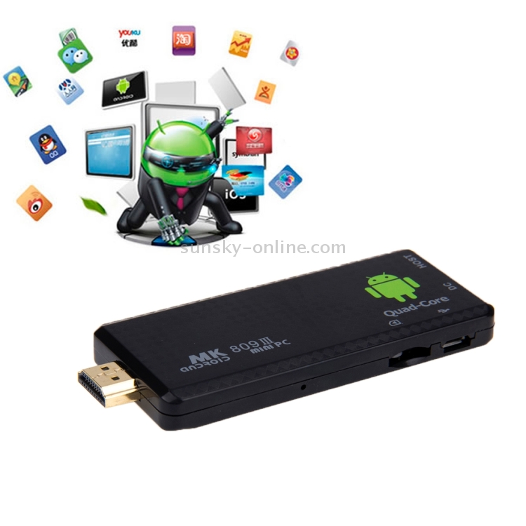 MK809 III Mini PC Android 4.4 TV Stick Dongle, CPU: RK3188T