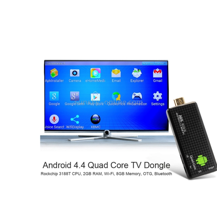 MK809 III Mini PC Android 4.4 TV Stick Dongle, CPU: RK3188T