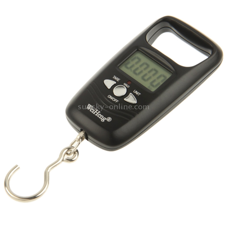 digital weight hook alarm Hanging Luggage Scale with Comfortable Handle and Large Hook, 110lb/50kg, Backlit Portable Scale for Travel Fishing with Tare/Hold Function, AAA Batteries Included, Grey 50kg x 10g LCD Electronic