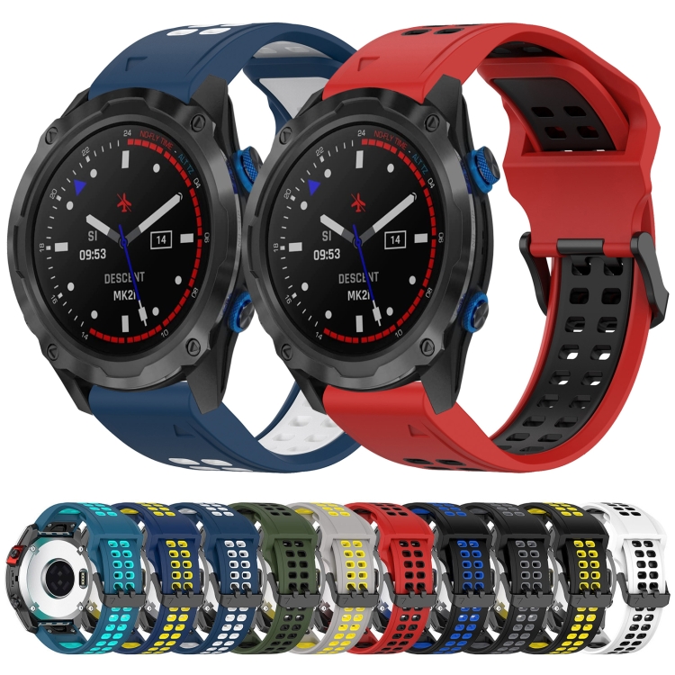 Garmin Enduro 3用 2色リバースバックル 26mm シリコンウォッチバンド 