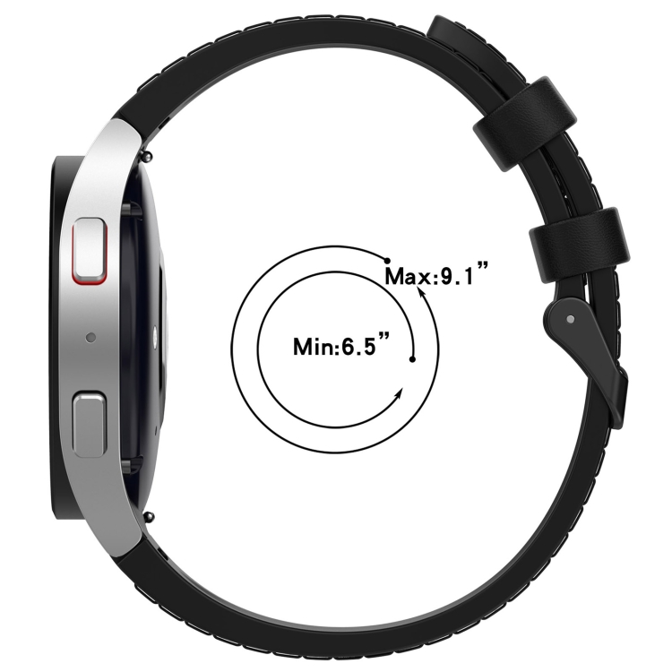 Samsung Galaxy Watch 6 クラシックシリコンレザーブラックバックル 