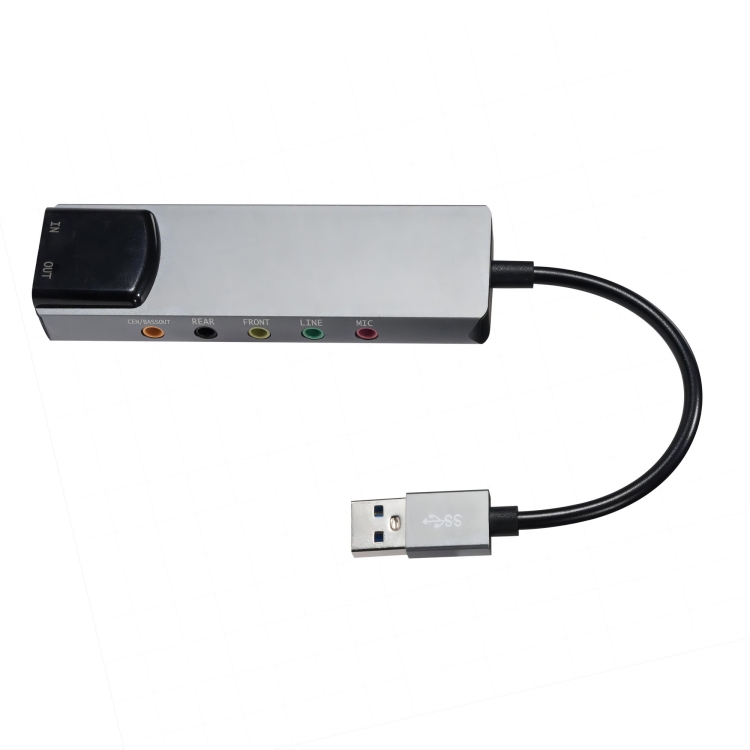 Sound Card Hs Code HY-601 6 in 1 USB Multi-Functional Sound Card USB + Audio 3.5 + 7.1CH ...