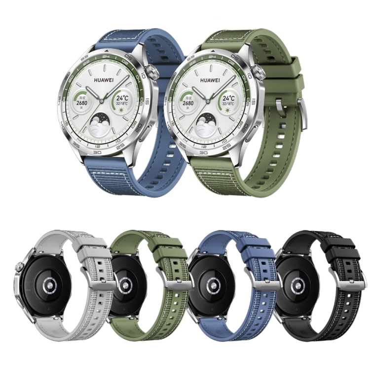 For Huawei Watch GT4 46mm Nylon Silicone Leather Watch