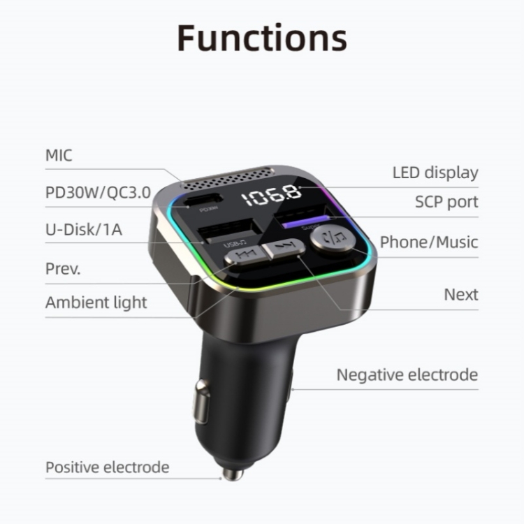 cigarette port bluetooth adapter Receiver Bluetooth Through Lighter Bluetooth Car Kit, FM Transmitter: Cigarette From [Hidden design] It is beautiful Mp3 Player Cigarette Lighter Music