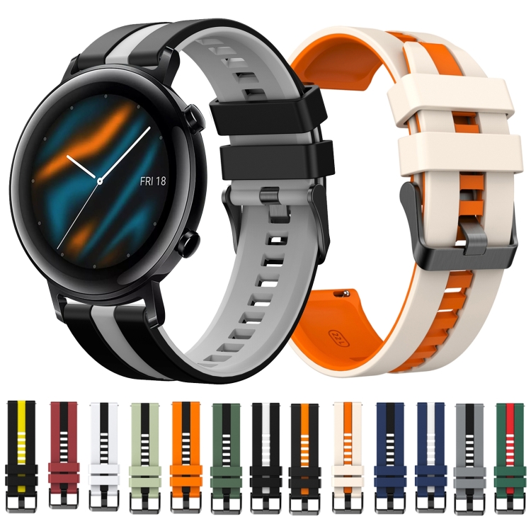 Huawei Watch GT2 42mm 20mm 2色スポーツシリコンウォッチバンド 