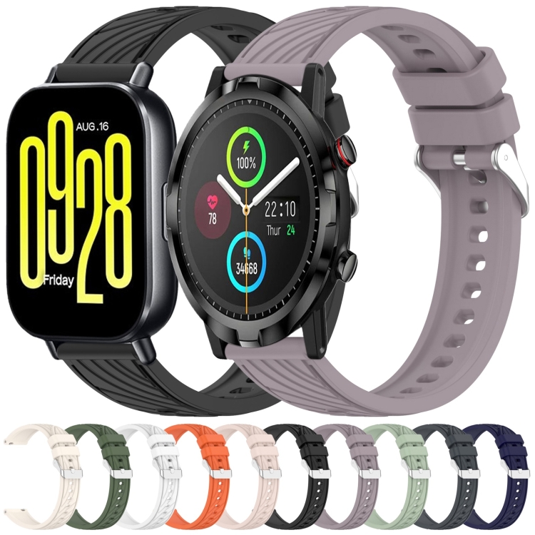 6 Anelli Fermacinturino In Silicone Bianco Da 22 Mm – Ricambio Per Cinturini Di Orologi Sportivi E Smartwatch - 6