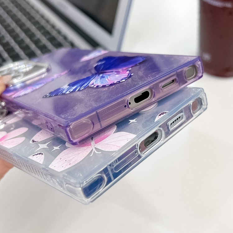 For Samsung Galaxy A35 5G Plating Texture Butterfly TPU Phone Case with Glitter Lens Film(Daisy Butterflies HU2) For Samsung Galaxy A35 5G Plating Texture Butterfly TPU Phone Case with Glitter Lens Film(Daisy Butterflies HU2)