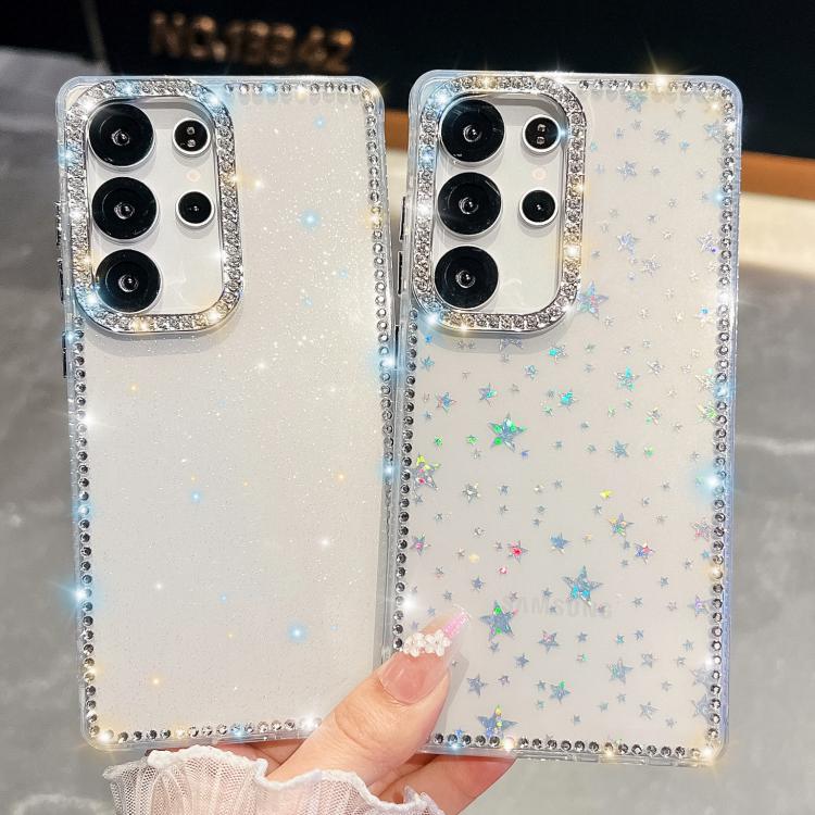 For Samsung Galaxy A15 5G Rhinestone Glitter TPU 4-corners Anti-fall Phone Case(Transparent Stars) For Samsung Galaxy A15 5G Rhinestone Glitter TPU 4-corners Anti-fall Phone Case(Transparent Stars)