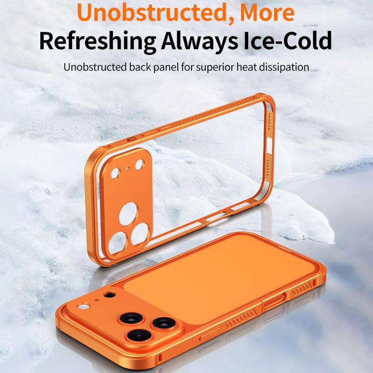 For iPhone 15 Pro Max Armor Dual-side Anti-slip Metal Frame Case