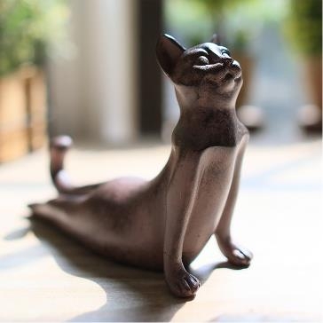 Yoga Cat Animal Figurine Home Decoration Crafts( Upper Dog) - Image 2