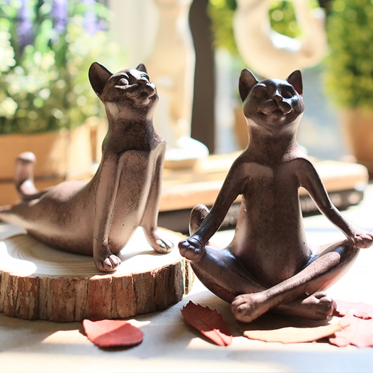Yoga Cat Animal Figurine Home Decoration Crafts( Upper Dog) - Image 5