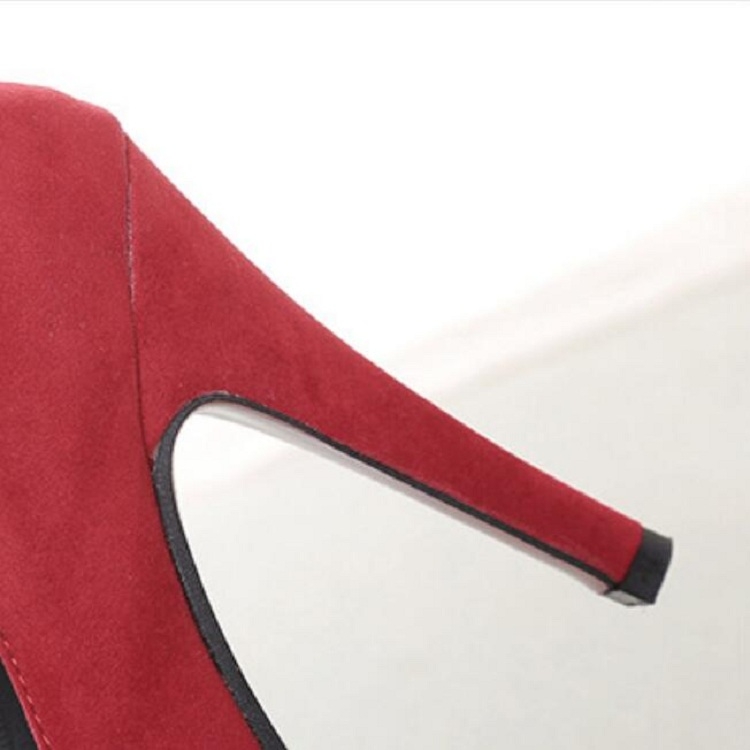 Women Shoes Round Toe Stiletto High Heels, Size:42(Blue) - 6