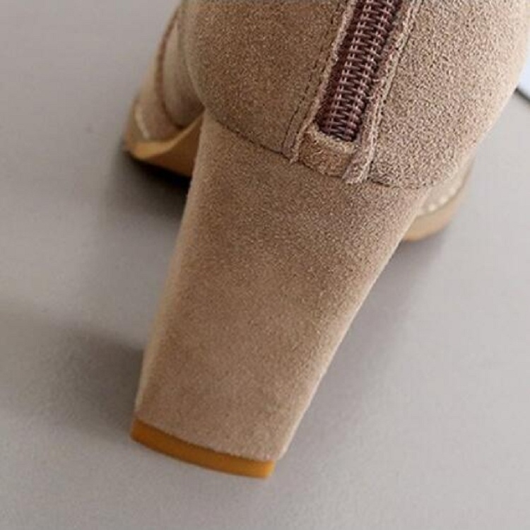Women Shoes Suede Boots Pointed High Heels, Size:35(Black) - 7
