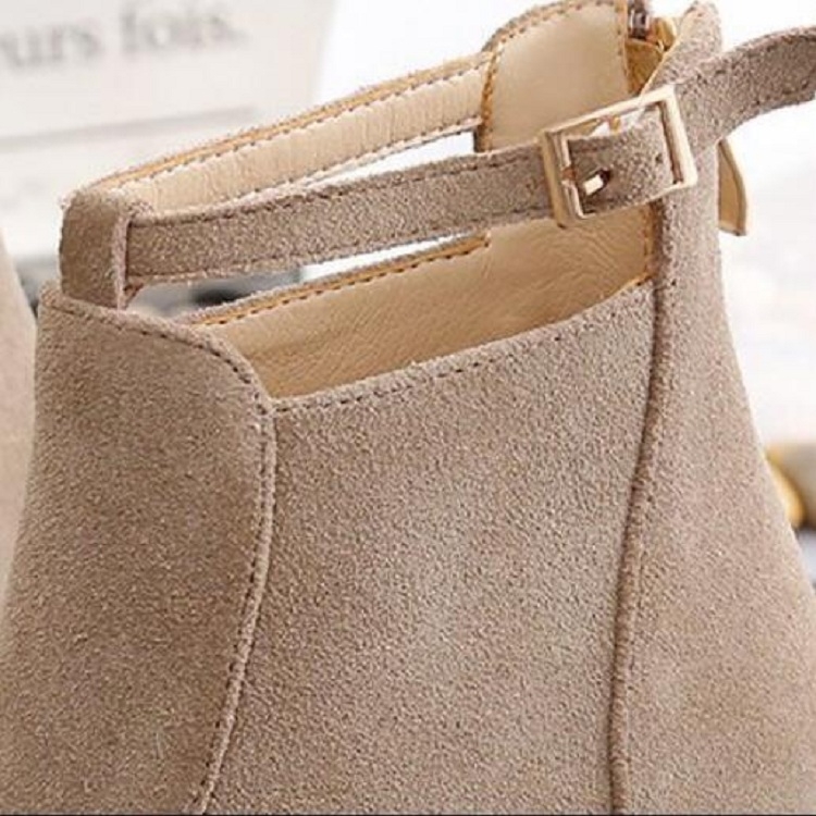 Women Shoes Suede Boots Pointed High Heels, Size:35(Black) - 8