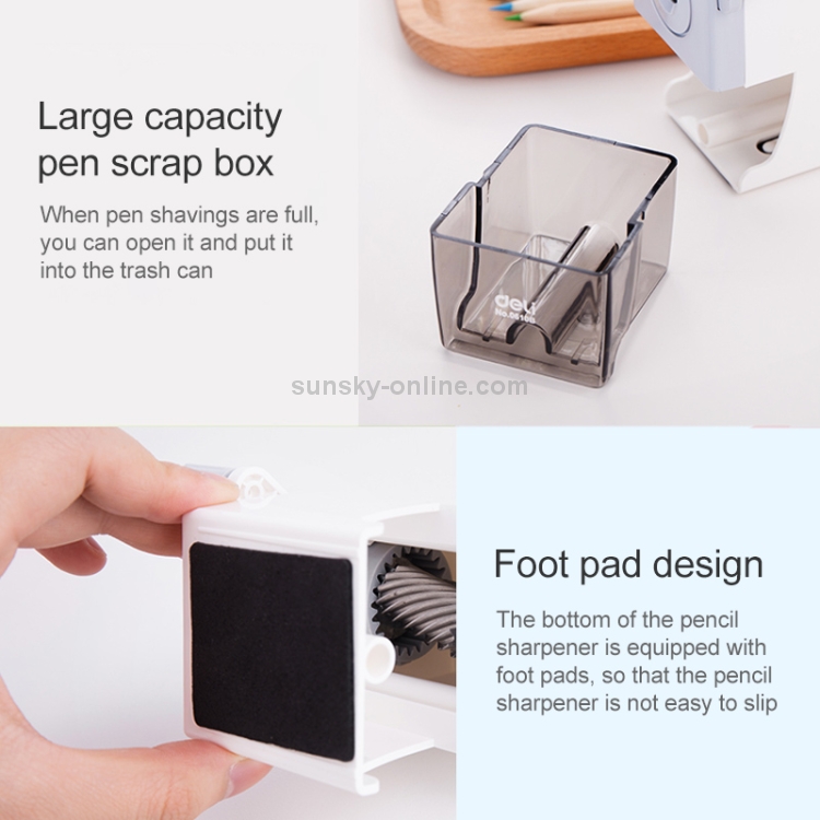 Deli Stationery Pencil Sharpeners Office School Supplies Mechanical Manual Pencil Sharpener Black