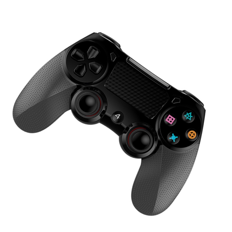 2 PCS Bluetooth Wireless Gamepad Touch Screen With Light Audio Dual Vibration  Controller For PS4(Black)