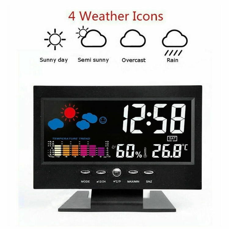 8082T Weather Forecast Clock LED Color Screen Perpetual