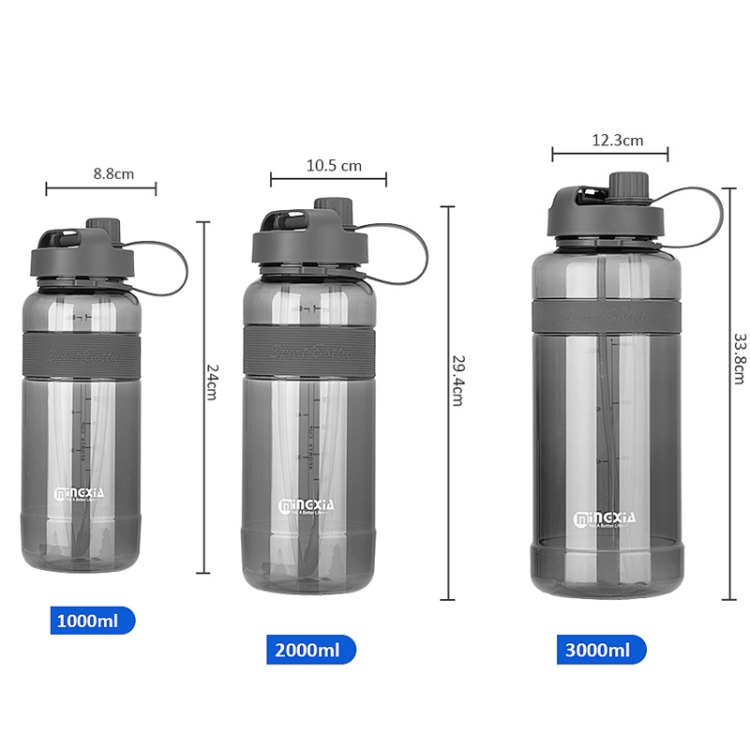 MINGXIA MXCP05 Plastic Water Cup With Straw Outdoor Portable Sports Kettle,  Colour: Pink 3000ml