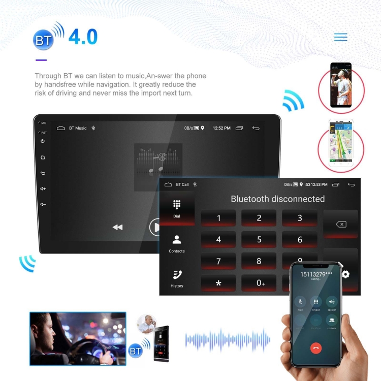 A3195 9 Inch Car Android Large Screen Navigation Central Control Screen ...