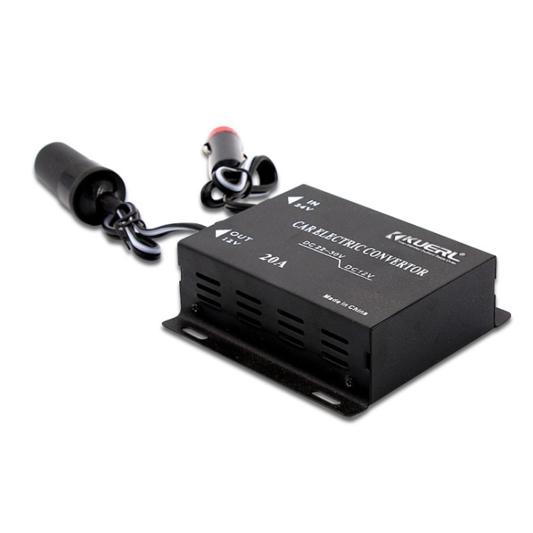 cigarette lighter subwoofer Car Audio Subwoofer Modification Cigarette Lighter Plug Power Converter  Buck, Model: 24V-12V 20A