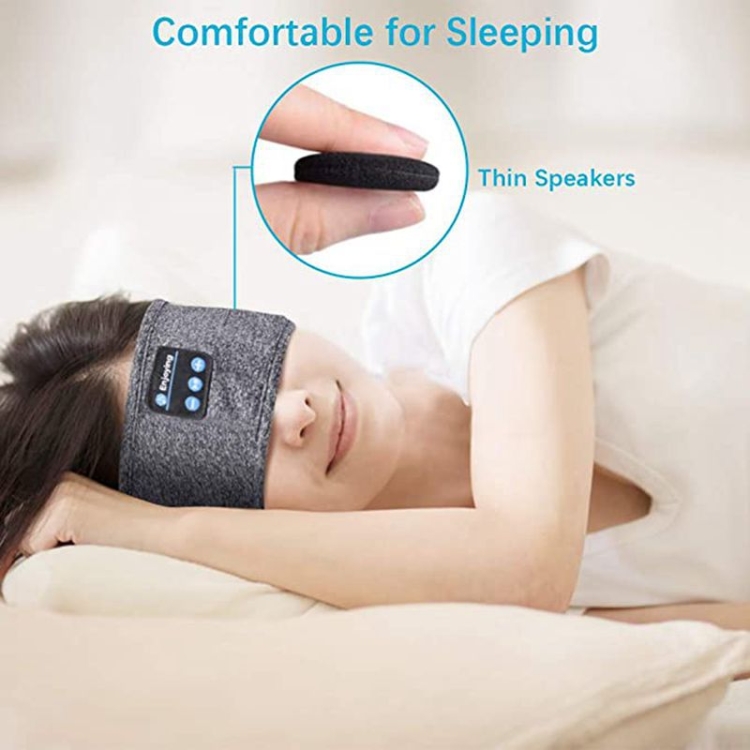 Diadema Bluetooth Para Dormir Con Altavoces – Antifaz De Tela Transpirable Y Lavable Para Viajar O Relajarse (Negro, Tamaño 25.7x9.5cm)
