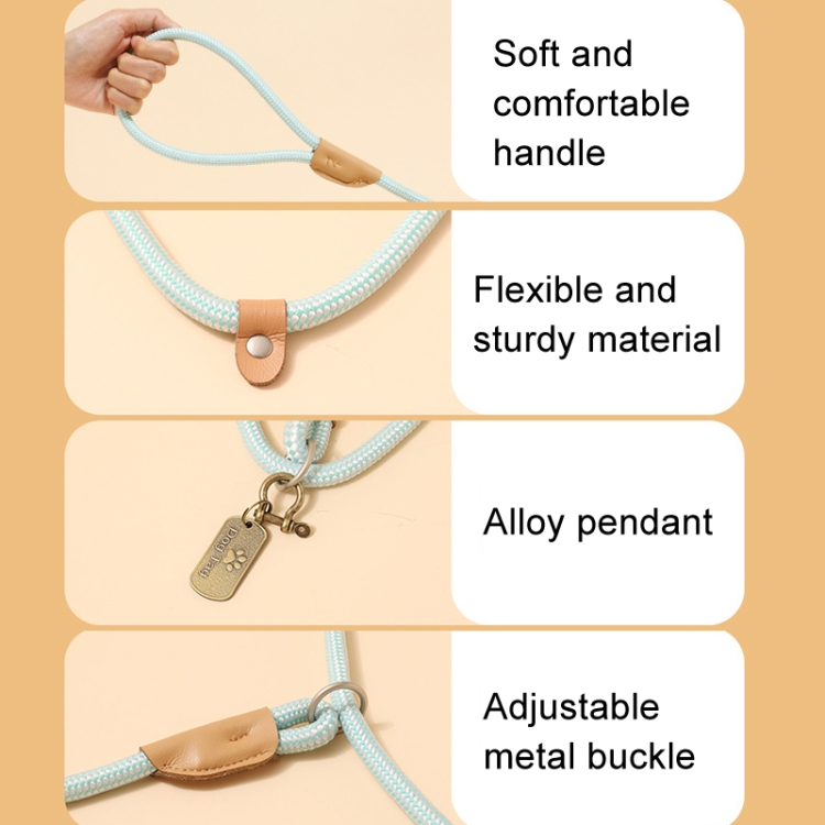 1.5m x 0.6cm Dog Traction Rope Mid Large Dog Universal Safety Buckle Chain Circle(Red White)