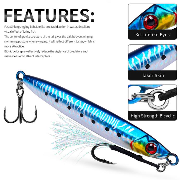 35G PROBEROS LF153 3D Fast Twitch Sea Fishing Road Runner Lure Long Casting Quick Sinking False Bait(C) 35G PROBEROS LF153 3D Fast Twitch Sea Fishing Road Runner Lure Long Casting Quick Sinking False Bait(C)
