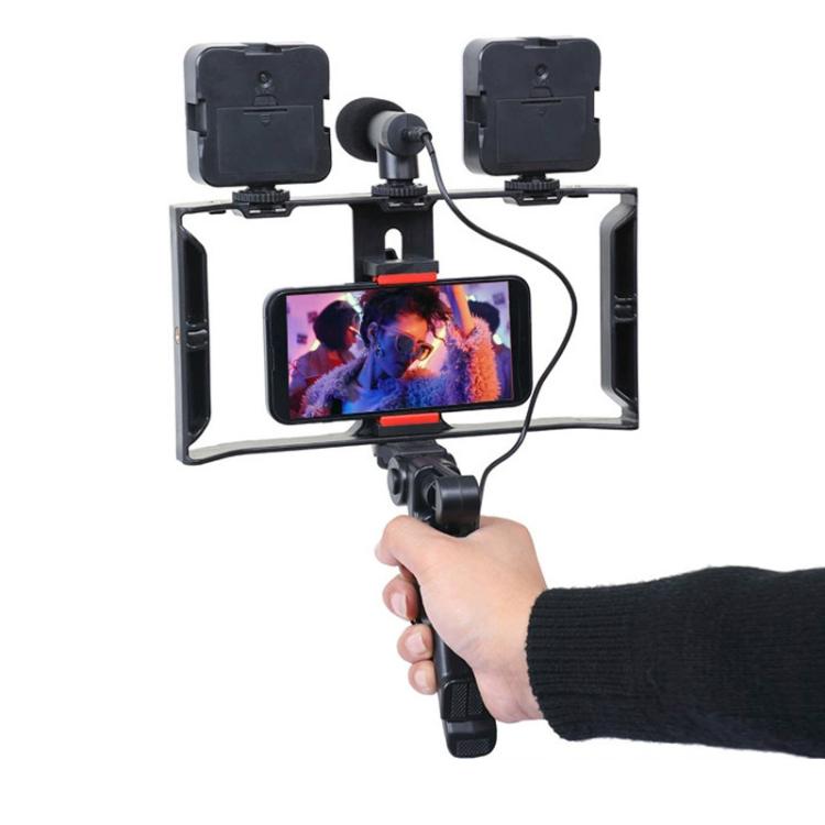 Smartphone Video Rig Kit with LED Fill Light & Microphone All-in-One ...