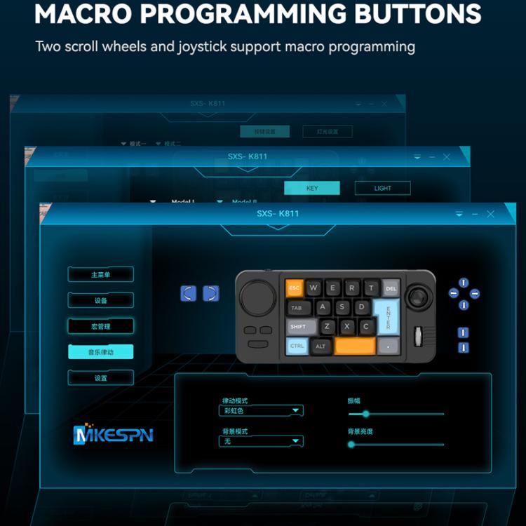 MKESPN 19-Key USB-C Wired Gaming Keyboard Macro Programmable Hot ...