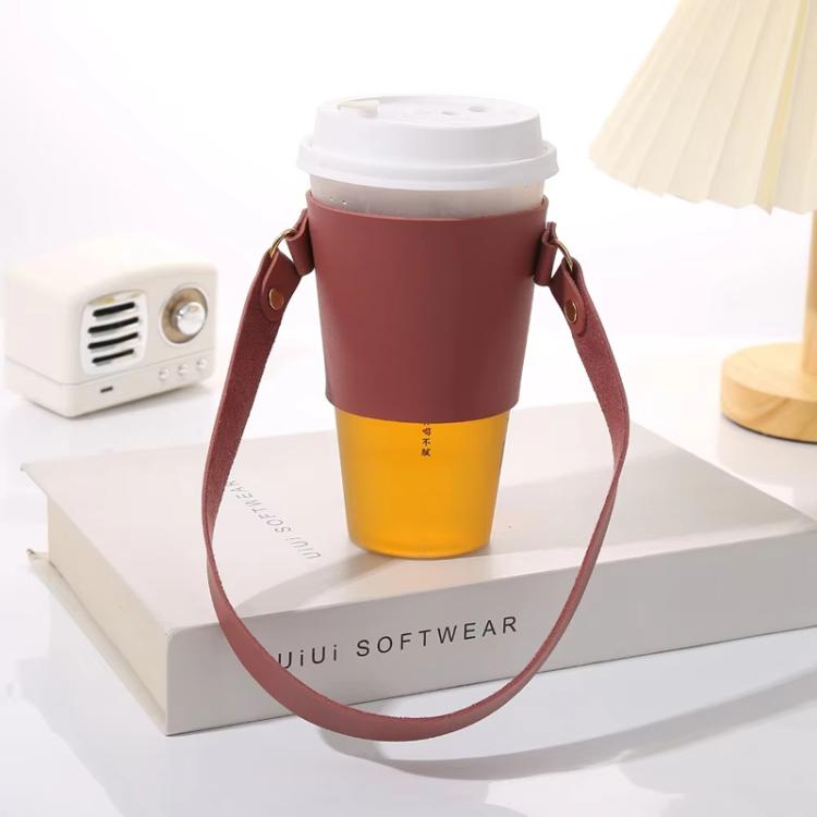For 300/500/750ml Adjustable Portable Coffee Cup Cover Red Travel Accessory