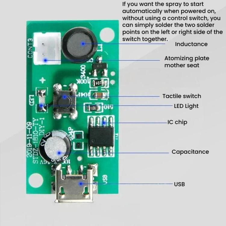Humidifier USB Spray Module Atomizer IC Driver Circuit Board, Interface ...