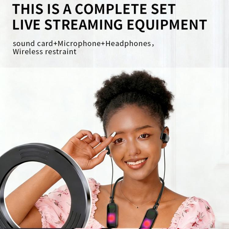 Broadcasting Headset G10T Live Broadcast All-In-One Headset With Sound Card Wireless Neck ...
