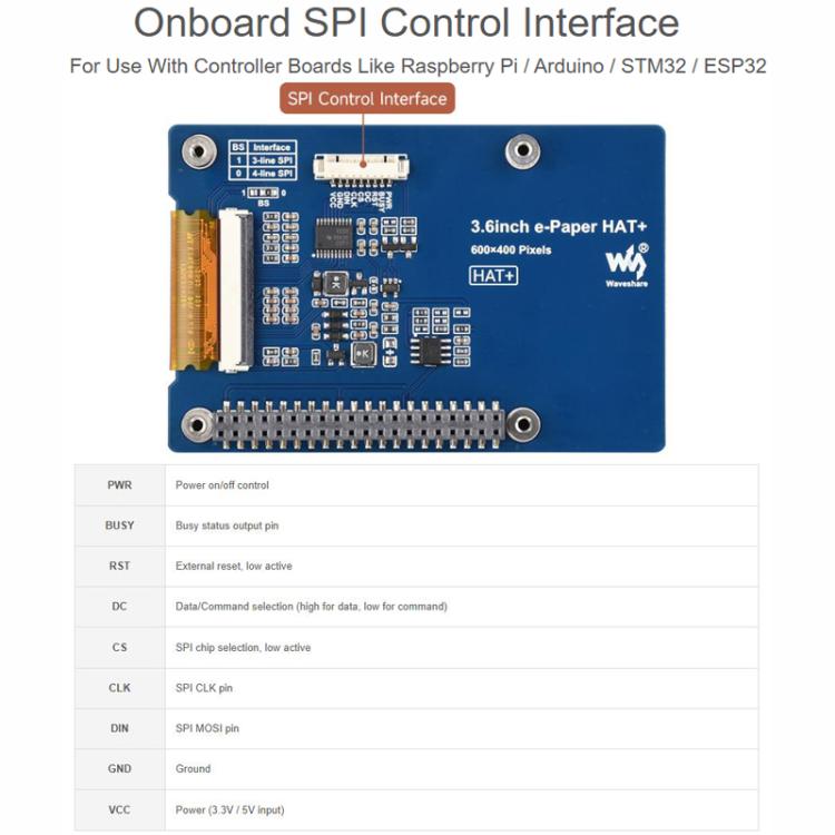 Waveshare 3.52inch e-Paper HAT, 360 × 240, SPI Interface - DarkOct02